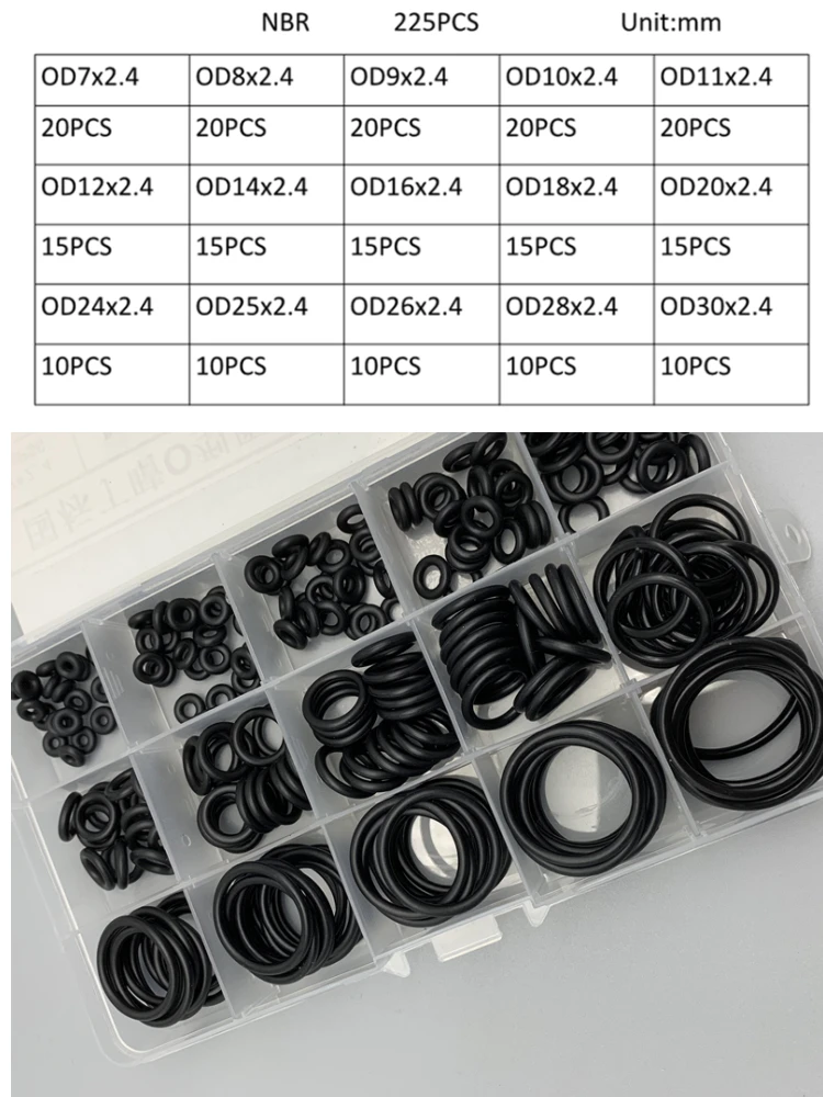 CS 2.4mm 225 PCSNBR Rubber O-r - Auto Repair Cs recensie en prijs