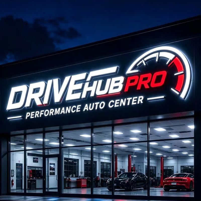 3D op maat gemaakte LED-verlic - Auto Repair Shop Logo recensie en prijs